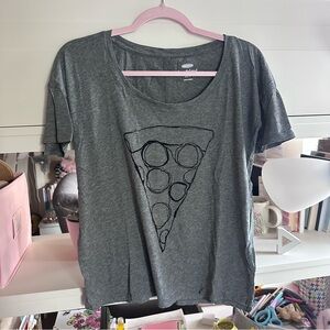 2-pc Bundle Old Navy + Roxy Charcoal Tee Pizza Slice Graphic | Blue Surf Tee